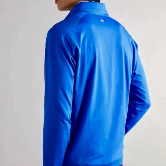 NWT PETER MILLAR Verge Performance Quarter-zip Blue Men's Size L Golf Sport - Picture 2 of 10